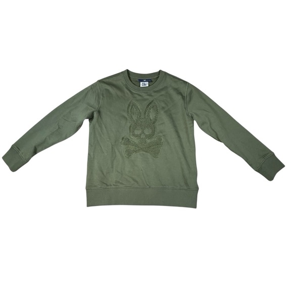 Psycho Bunny Youth Logo Sweatshirt Size Medium (10/12) Green - Picture 1 of 4
